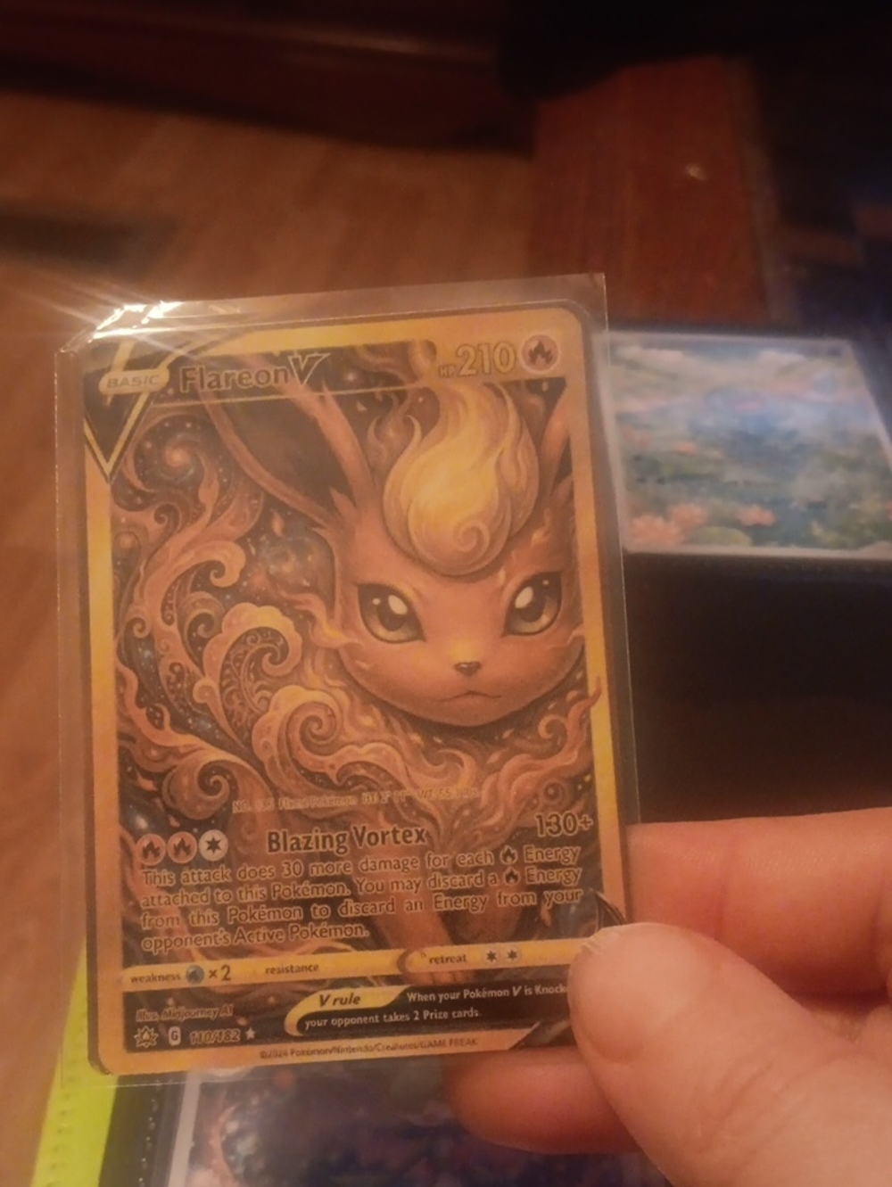 Flareon V Collectible Trading Card - Gold Foil Artwork (Orange)